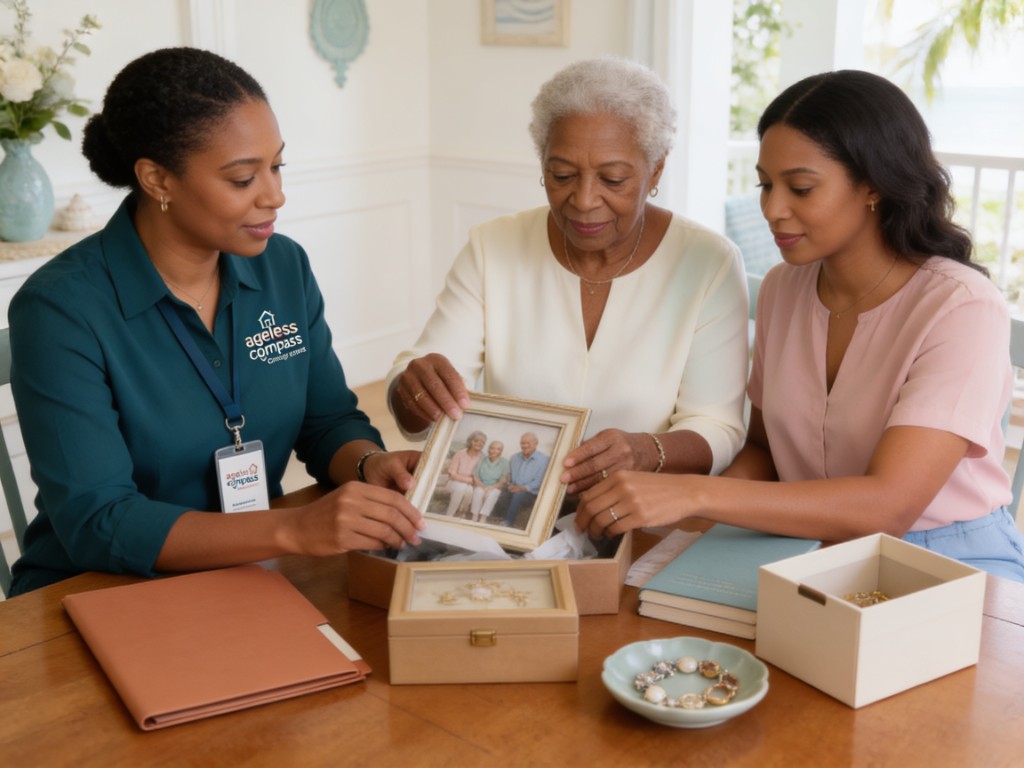 Cherished family photo framed during a life transition